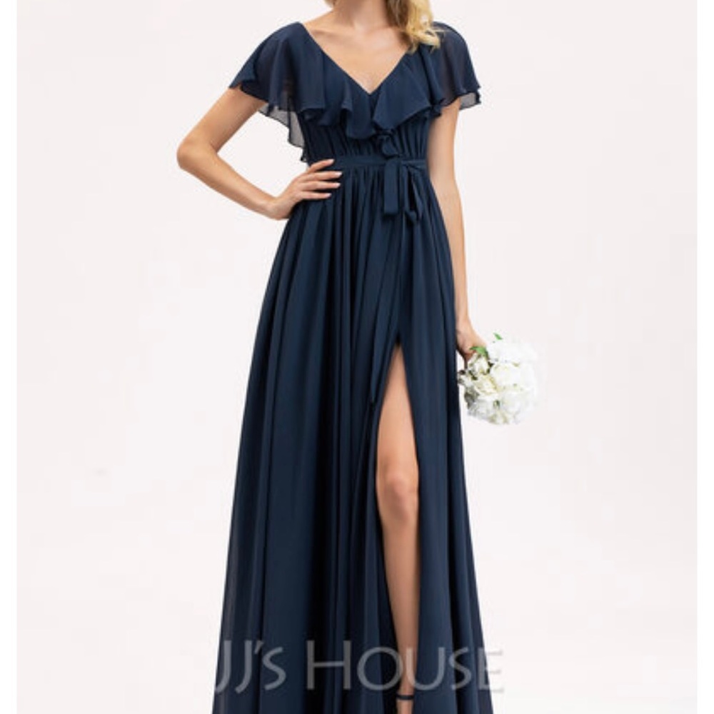 JJ’s House A-Line Bridesmaid Dress w/ split front